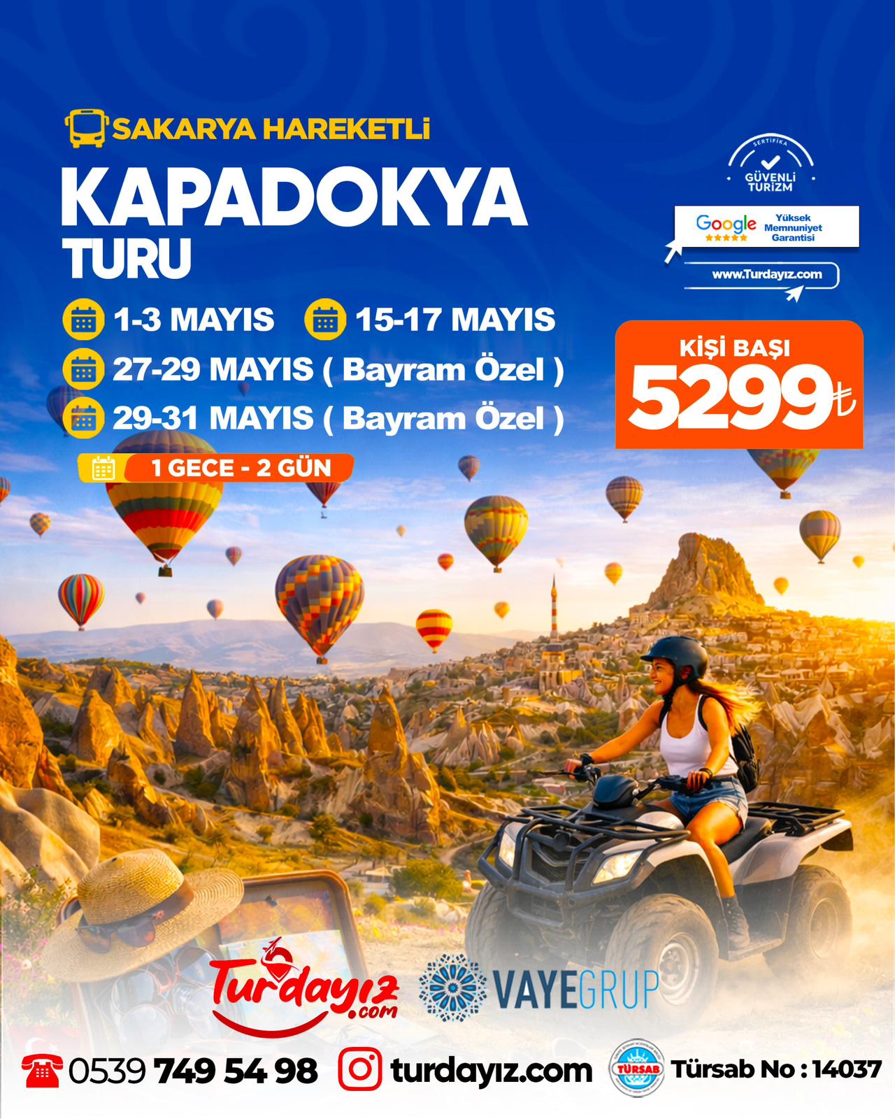 KAPADOKYA TURU   *MAYIS AYI VE BAYRAM ÖZEL PROGRAMLARI*