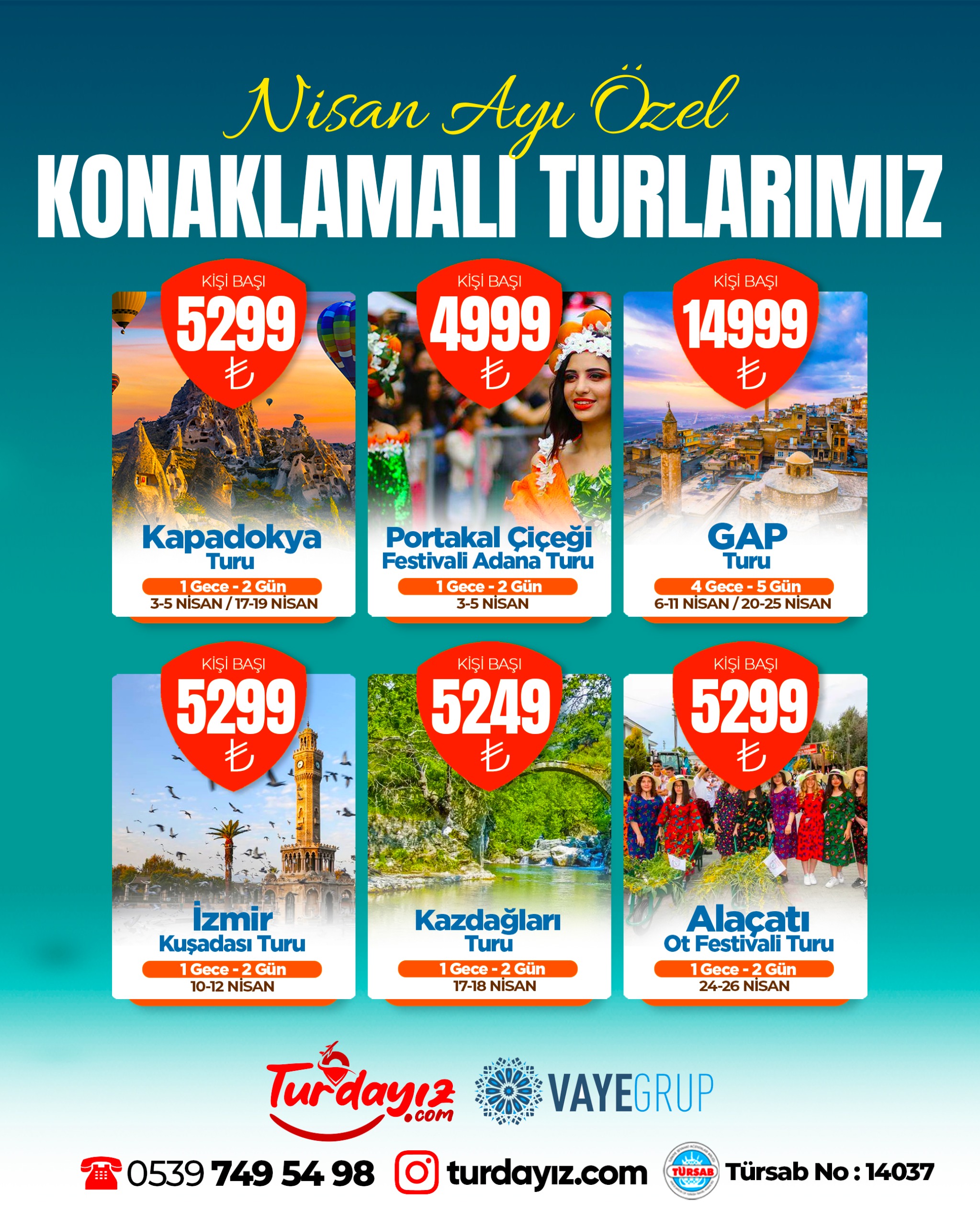 NİSAN AYI ÖZEL KONAKLAMALI TURLARIMIZ