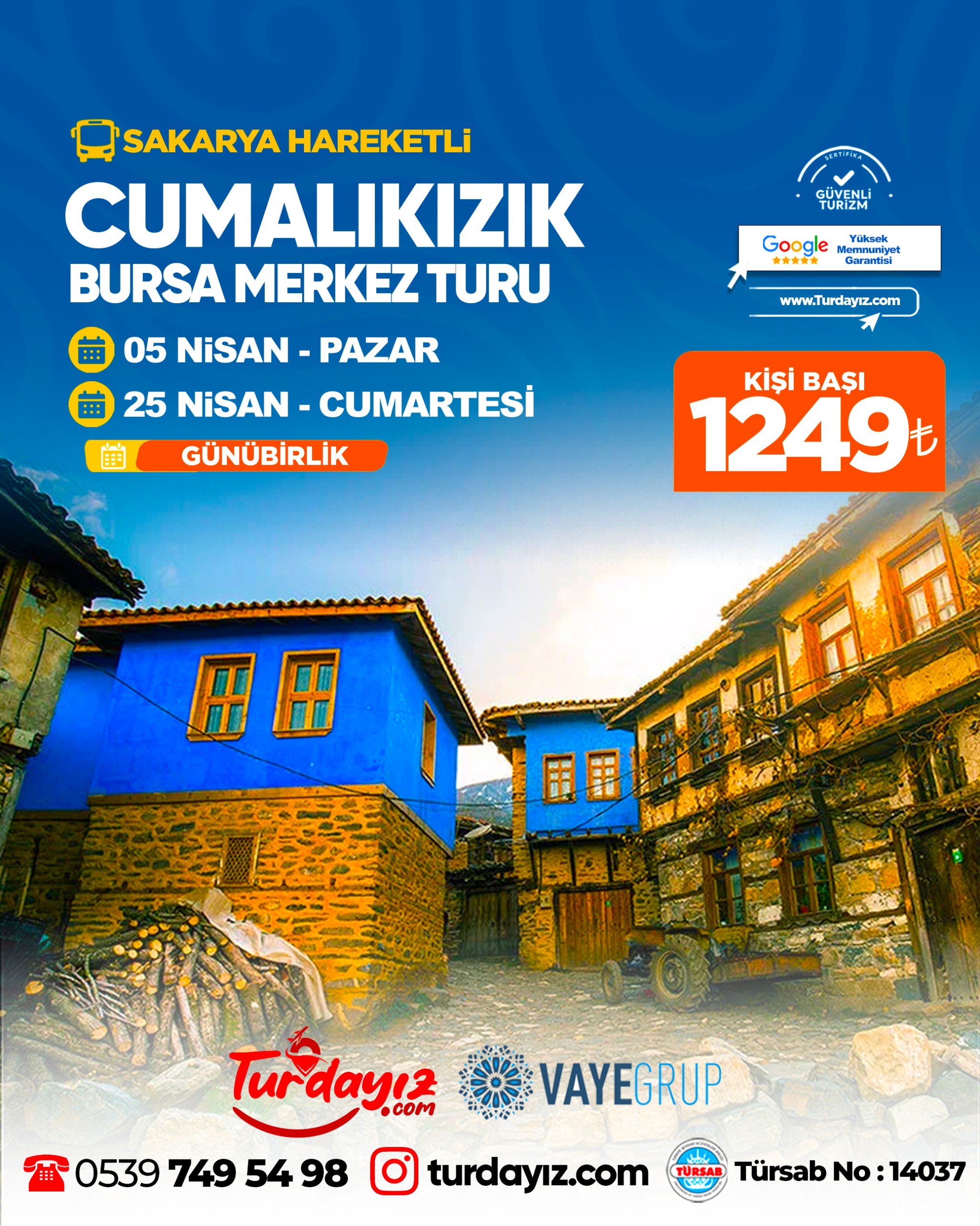CUMALIKIZIK BURSA MERKEZ TURU   5-25 NİSAN