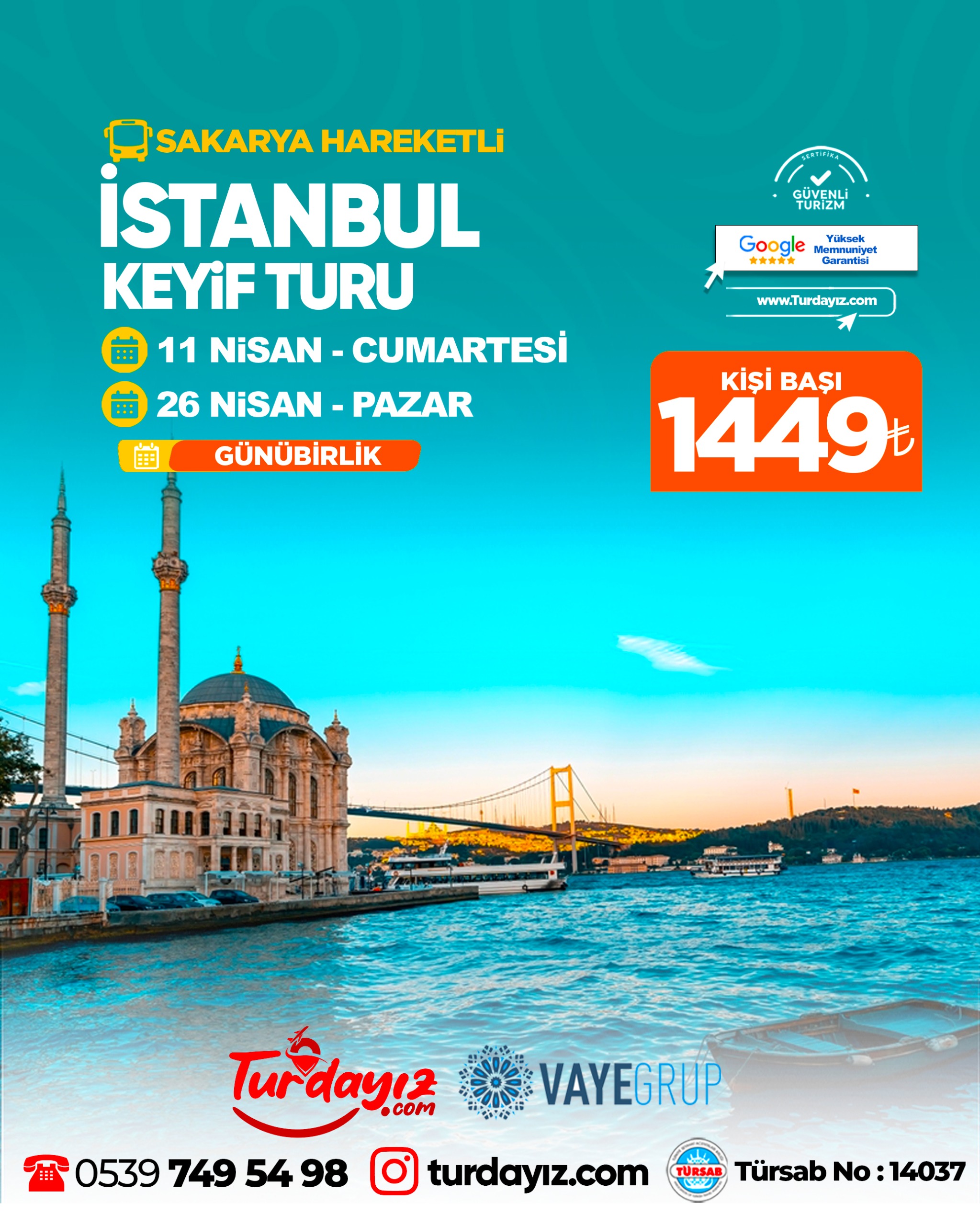 İSTANBUL KEYİF TURU  26 NİSAN