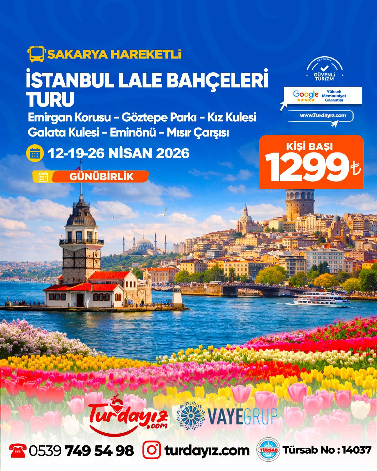 İSTANBUL LALE BAHÇELERİ TURU   19-26 NİSAN