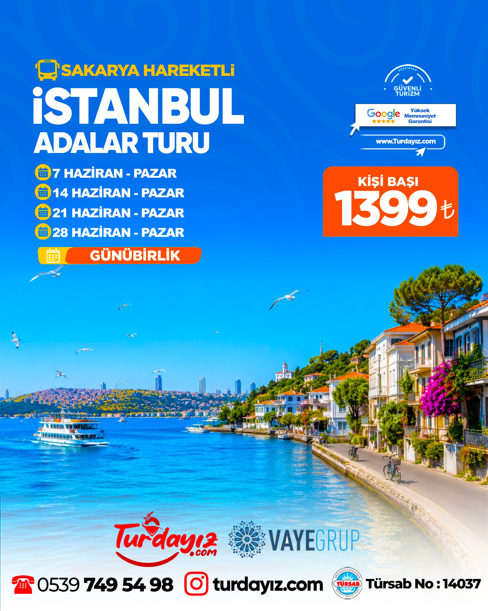İSTANBUL ADALAR TURU *HER CUMARTESİ-PAZAR GÜNLERİ*
